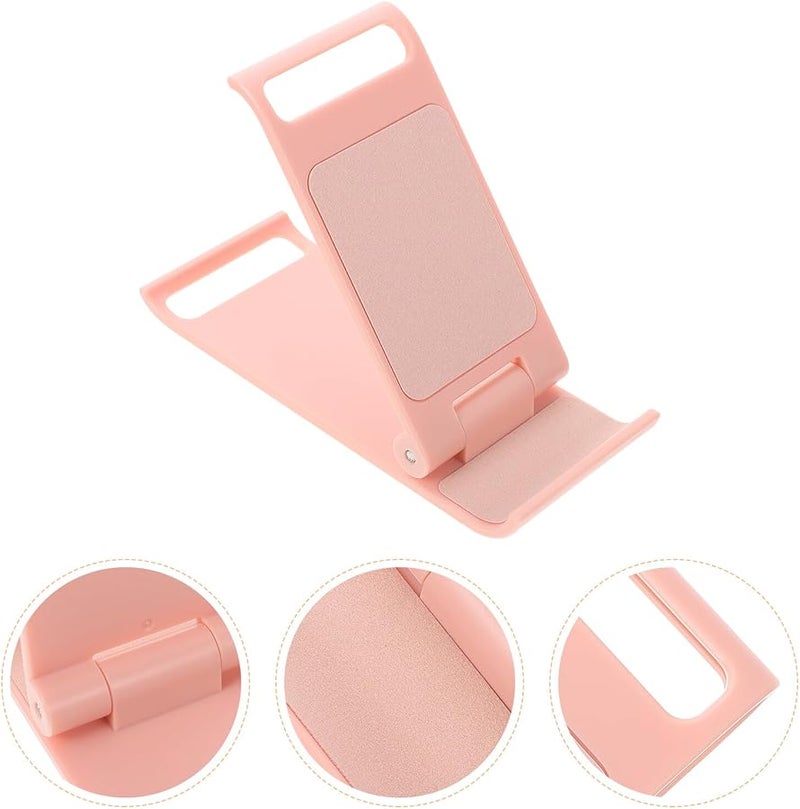 Adjustable Portable Folding Plastic Phone Stand Cherry Blossom Pink Lightweight Travel Desk Holder - Image 4